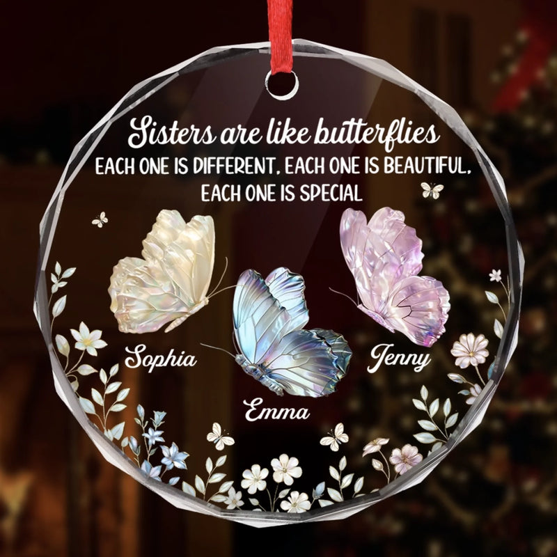 Custom Circle Glass Ornament - Personalized Best Friend Christmas Birthday Gifts For Women, Besties, Sisters, BFF - You Make Life Softer