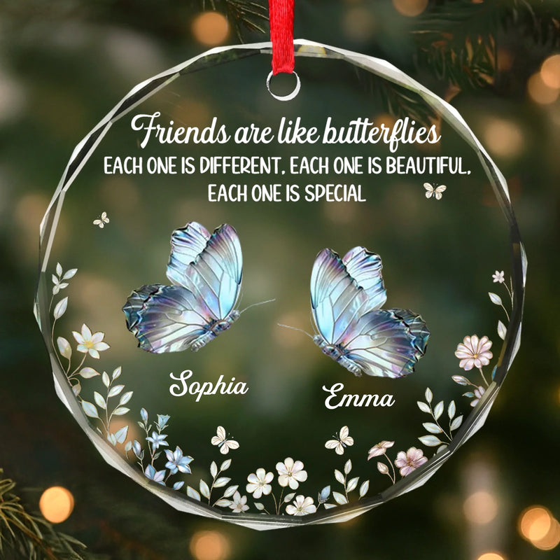 Custom Circle Glass Ornament - Personalized Best Friend Christmas Birthday Gifts For Women, Besties, Sisters, BFF - You Make Life Softer