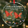 Custom Circle Glass Ornament - Personalized Best Friend Christmas Birthday Gifts For Women, Besties, Sisters, BFF - Butterflies Bless Our Friendship