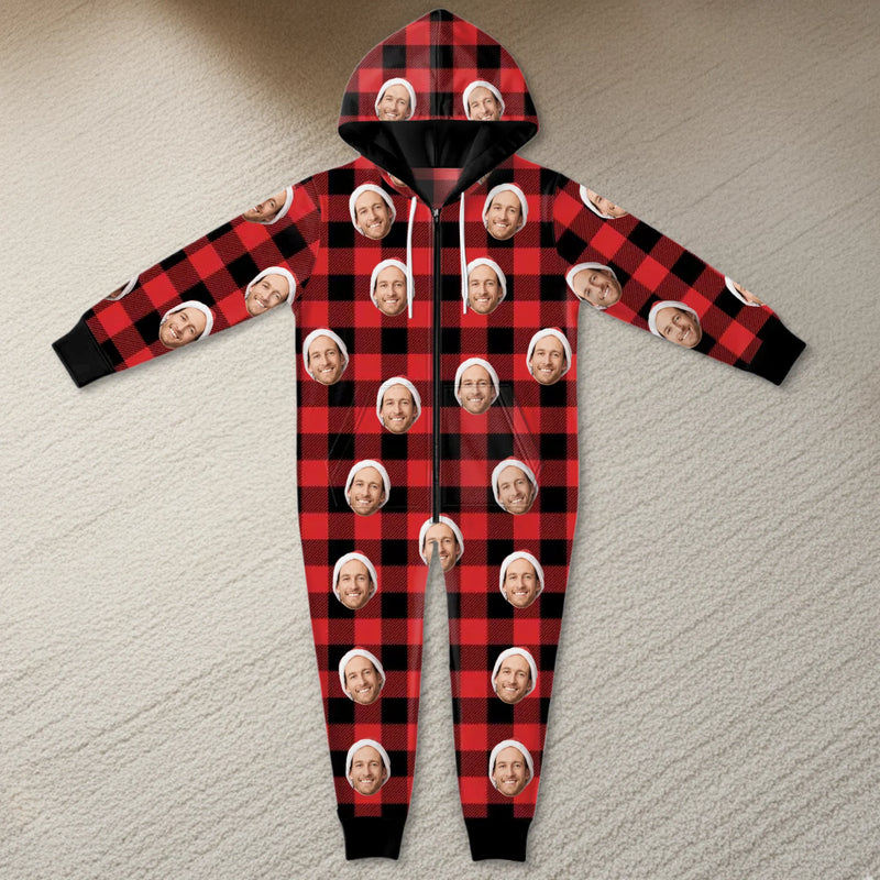 Custom Photo Onesie Pajamas - Personalized Christmas Birthday Gifts For Family, Dog Cat Lovers - Wrap Yourself In Pure Holiday Chaos