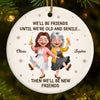 Custom Ceramic Ornament - Personalized Best Friend Christmas Birthday Gifts For Women, Besties, Sisters, BFF - Laughing Through The Holiday Magic