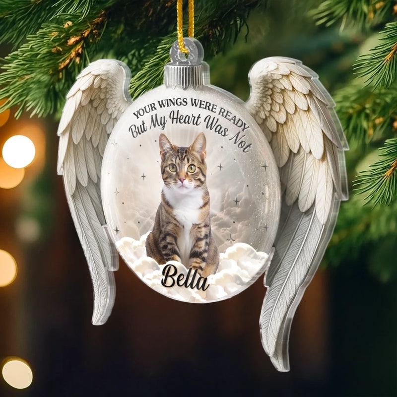 Custom Photo Acrylic Ornament - Personalized Pet Christmas Memorial Sympathy Gifts For Dogs, Cats - My Angel With Fur