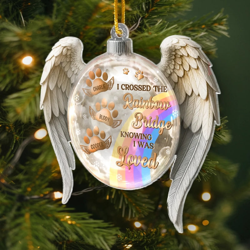 Custom Acrylic Ornament - Personalized Pet Christmas Memorial Sympathy Gifts For Dogs, Cats - Love Lives On Forever