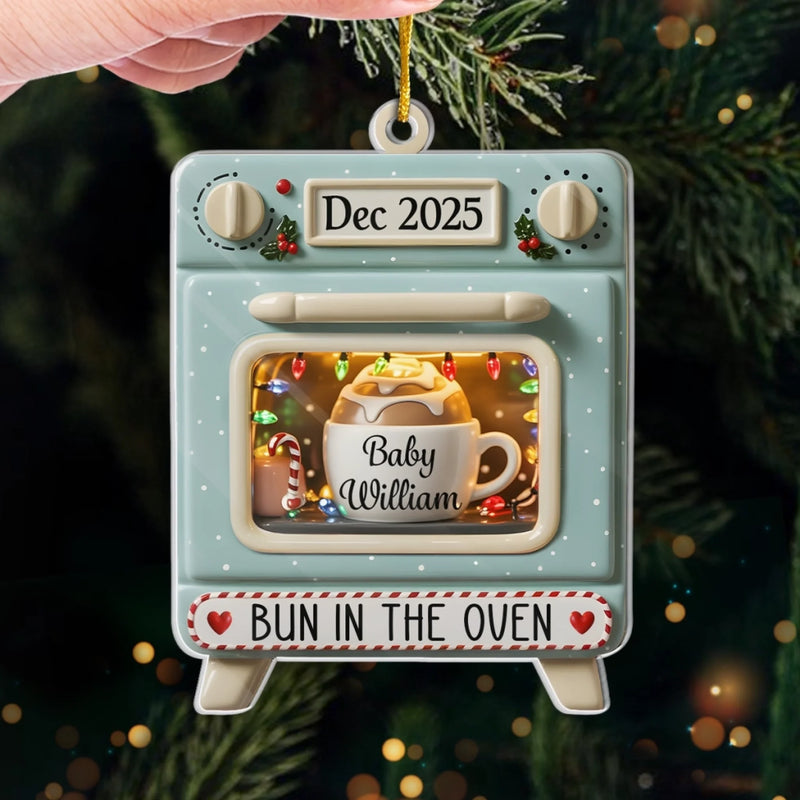 Custom Acrylic Ornament - Personalized  Christmas Baby Shower, Gender Reveal Gifts For New Moms, New Dads, New Parents - Welcome To Your Little World
