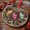 Custom Circle Glass Ornament - Personalized Best Friend Christmas Birthday Gifts For Women, Besties, Sisters, BFF - Besties Brighten Every Day