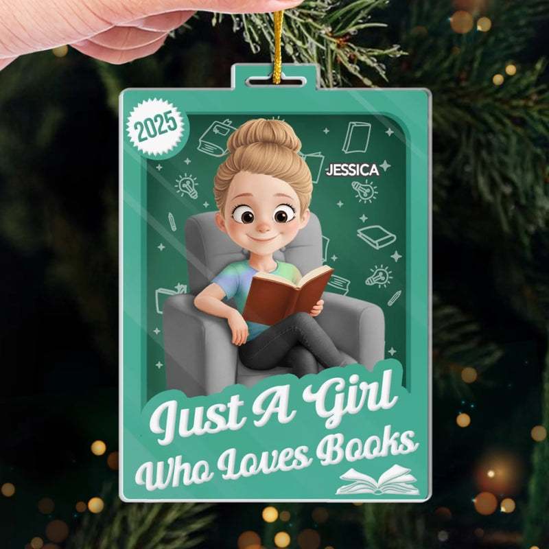 Custom Toy Box Acrylic Ornament - Personalized Bookish Gifts For Book Lovers, Bookworms, Readers  - Living In Many Stories