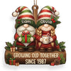 Custom Gnome Wood Ornament - Personalized Anniversary Christmas Wedding Gifts For Husband And Wife, Him And Her - Growing Old Together