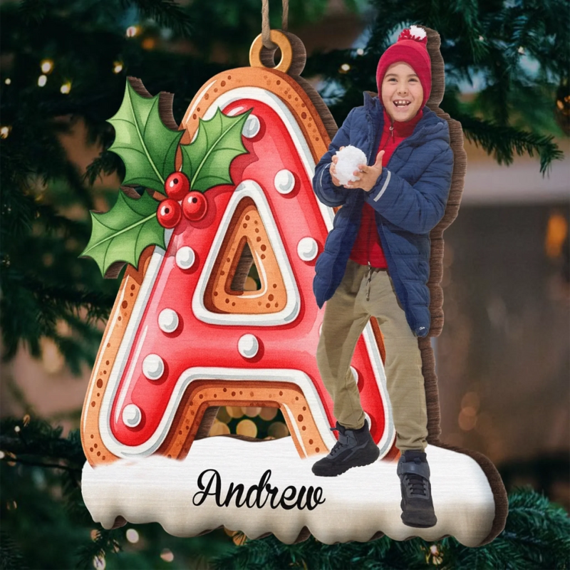 Custom Photo Wood Ornament - Personalized Christmas Birthday Gifts For Mom, Dad, Brother, Sister, Kids - Home Grows With Our Love