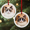 Custom Photo Lenticular Crystal Ornament - Personalized Christmas Birthday Gifts For Dog Cat Lovers, Dog Dad And Mom, Cat Owners - Furry Friends, Festive Hearts
