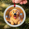 Custom Photo Lenticular Crystal Ornament - Personalized Christmas Birthday Gifts For Dog Cat Lovers, Dog Dad And Mom, Cat Owners - Furry Friends, Festive Hearts