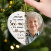 Custom Photo Ceramic Ornament - Personalized Christmas Memorial Sympathy Gifts For Loss Of Mom, Dad - Your Light Stays With Me
