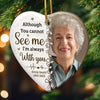 Custom Photo Ceramic Ornament - Personalized Christmas Memorial Sympathy Gifts For Loss Of Mom, Dad - Your Light Stays With Me