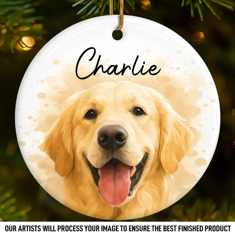Custom Photo Ceramic Ornament - Personalized Christmas Birthday Gifts For Dog Cat Lovers, Dog Dad And Mom, Cat Owners - Life Feels Better Furry