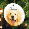 Custom Photo Ceramic Ornament - Personalized Christmas Birthday Gifts For Dog Cat Lovers, Dog Dad And Mom, Cat Owners - Life Feels Better Furry