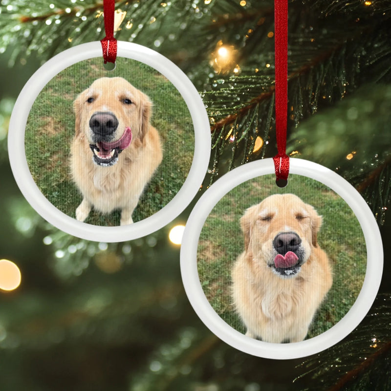 Custom Photo Lenticular Crystal Ornament - Personalized Christmas Birthday Gifts For Dog Cat Lovers, Dog Dad And Mom, Cat Owners - Furry & Festive
