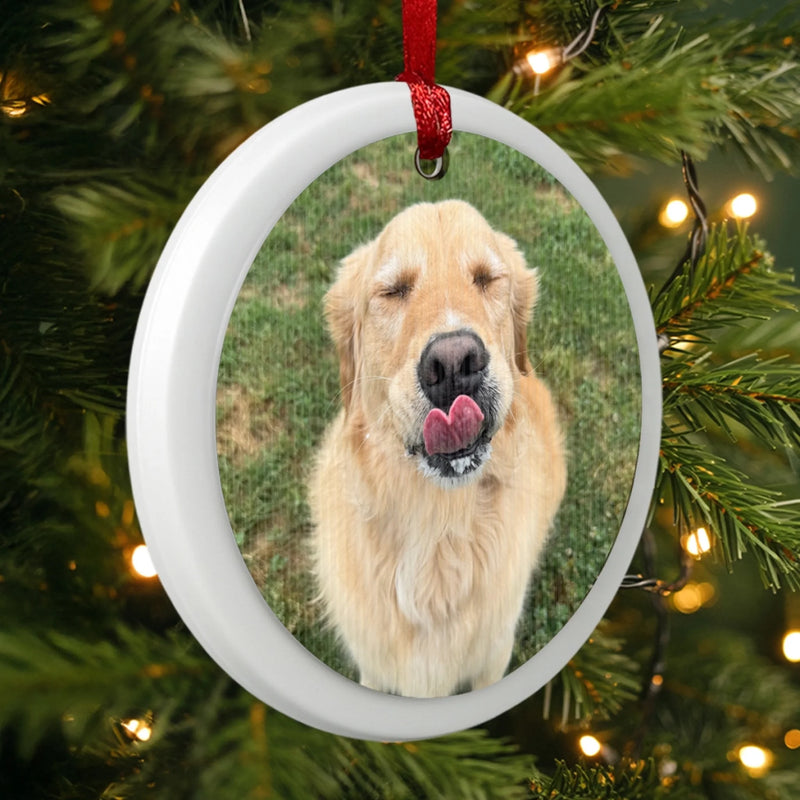 Custom Photo Lenticular Crystal Ornament - Personalized Christmas Birthday Gifts For Dog Cat Lovers, Dog Dad And Mom, Cat Owners - Furry & Festive