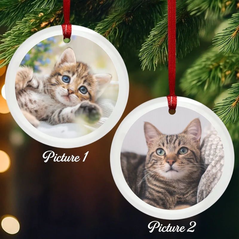 Custom Photo Lenticular Crystal Ornament - Personalized Christmas Birthday Gifts For Dog Cat Lovers, Dog Dad And Mom, Cat Owners - Furry & Festive