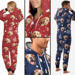 Custom Photo Adult Onesie - Personalized Christmas Birthday Gifts For Dog Cat Lovers, Dog Dad And Mom, Cat Owners - Best Dog Mom Vibes Only