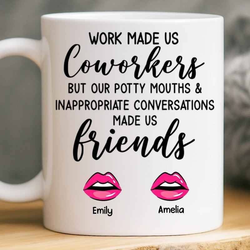 Custom Mug - Personalized Funny Gifts For Coworker, Work Bestie - Teamwork Makes Days Better