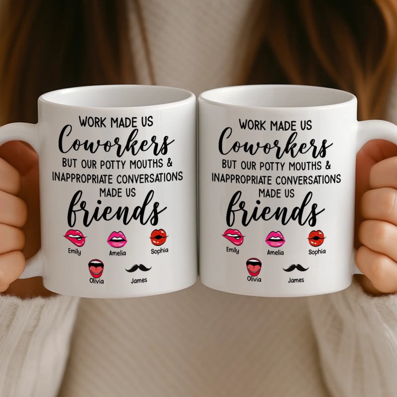 Custom Mug - Personalized Funny Gifts For Coworker, Work Bestie - Teamwork Makes Days Better