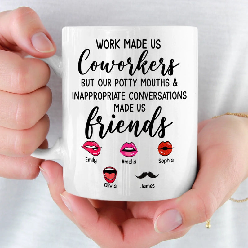Custom Mug - Personalized Funny Gifts For Coworker, Work Bestie - Teamwork Makes Days Better