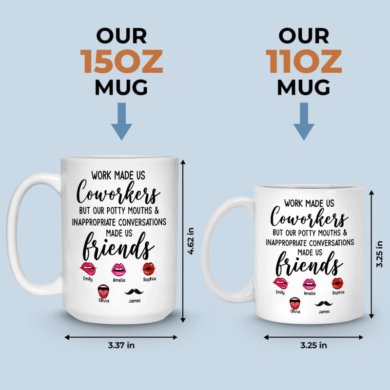 Custom Mug - Personalized Funny Gifts For Coworker, Work Bestie - Teamwork Makes Days Better