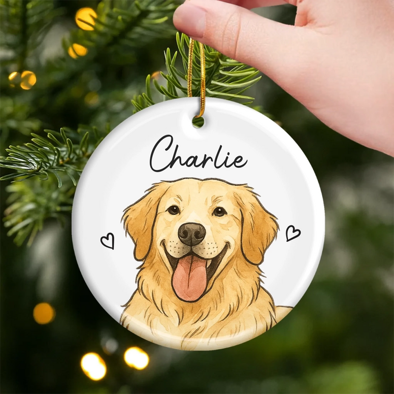 Custom Photo Ceramic Ornament - Personalized Christmas Birthday Gifts For Dog Cat Lovers, Dog Dad And Mom, Cat Owners - One Paw Closer To Pure Joy