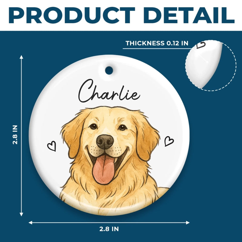Custom Photo Ceramic Ornament - Personalized Christmas Birthday Gifts For Dog Cat Lovers, Dog Dad And Mom, Cat Owners - One Paw Closer To Pure Joy