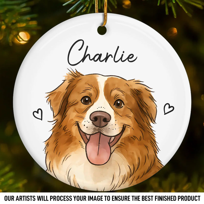 Custom Photo Ceramic Ornament - Personalized Christmas Birthday Gifts For Dog Cat Lovers, Dog Dad And Mom, Cat Owners - One Paw Closer To Pure Joy