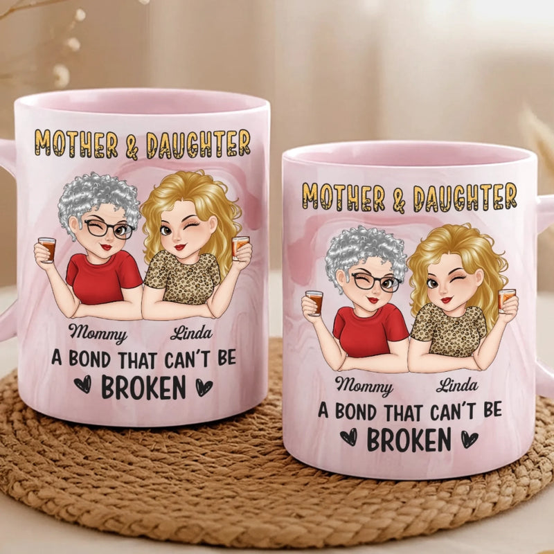 Custom 11oz Pink Marble Mug - Personalized Birthday Gifts For Mom, Daughter - Forever My Girl Forever Home