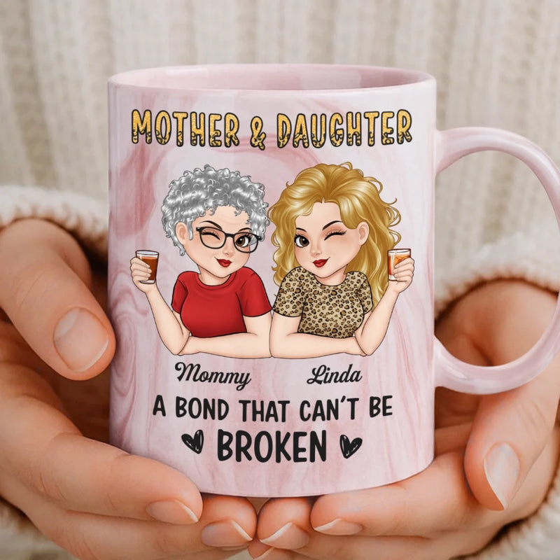 Custom 11oz Pink Marble Mug - Personalized Birthday Gifts For Mom, Daughter - Forever My Girl Forever Home