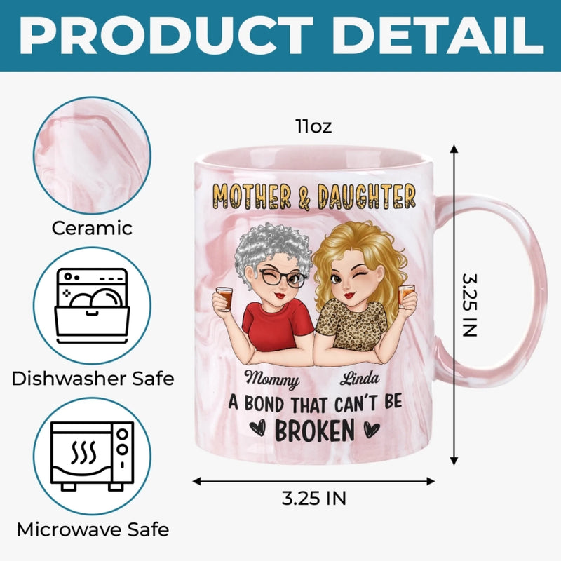 Custom 11oz Pink Marble Mug - Personalized Birthday Gifts For Mom, Daughter - Forever My Girl Forever Home