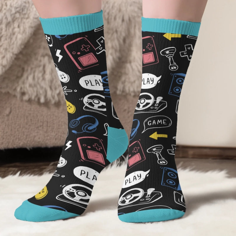 Custom Gamer Crew Socks - Personalized Birthday Gifts For Gamers, Game Lovers, Gaming Fans, Family - Step Into Joy
