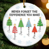 Custom Ceramic Ornament - Personalized Christmas Birthday Gifts For Coworker, Work Bestie - Never Forget The Difference You Make