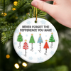 Custom Ceramic Ornament - Personalized Christmas Birthday Gifts For Coworker, Work Bestie - Never Forget The Difference You Make