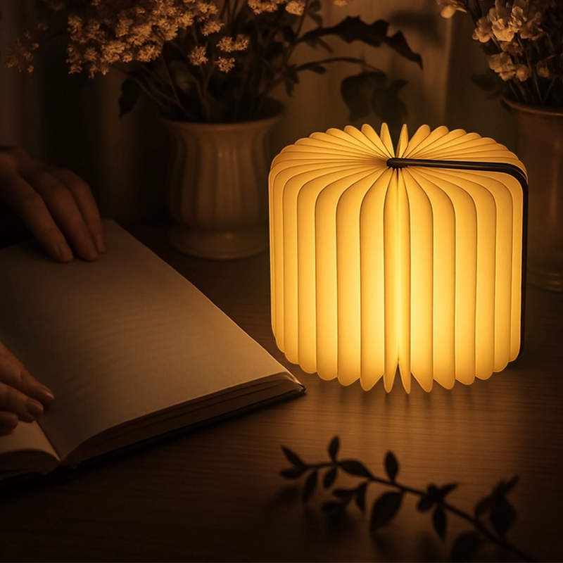 Custom Foldable LED Magic Book Lamp - Personalized Bookish Gifts For Book Lovers, Bookworms, Readers - A Sanctuary For Story Lovers