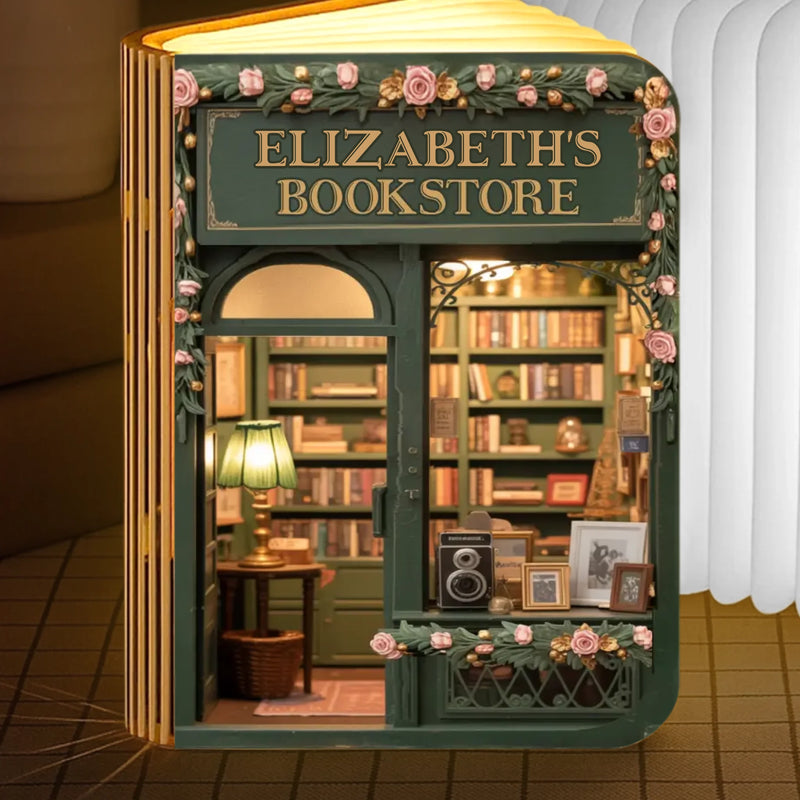 Custom Foldable LED Magic Book Lamp - Personalized Bookish Gifts For Book Lovers, Bookworms, Readers - A Sanctuary For Story Lovers