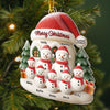 Custom Snowman Acrylic Ornament - Personalized Christmas Birthday Gifts For Mom, Dad, Brother, Sister, Kids - Love Grows In Our Circle