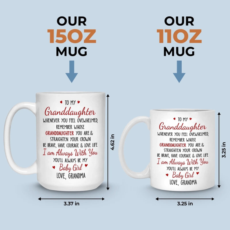 Custom Mug - Personalized Birthday Gifts For Grandma, Granddaughter - Your Strength Lights My Way