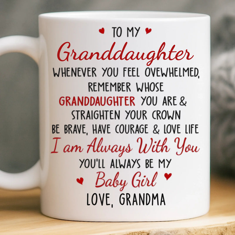 Custom Mug - Personalized Birthday Gifts For Grandma, Granddaughter - Your Strength Lights My Way