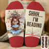 Custom Kid Crew Socks - Personalized Bookish Gifts For Book Lovers, Bookworms, Readers - Bookmark My Little World