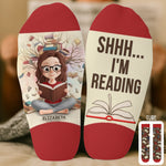Custom Name Book Lover Gifts - Personalized Middle Tube Socks