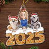 Custom Acrylic Ornament - Personalized Christmas Birthday Gifts For Dog Cat Lovers, Dog Dad And Mom, Cat Owners - Joy Comes With Paws