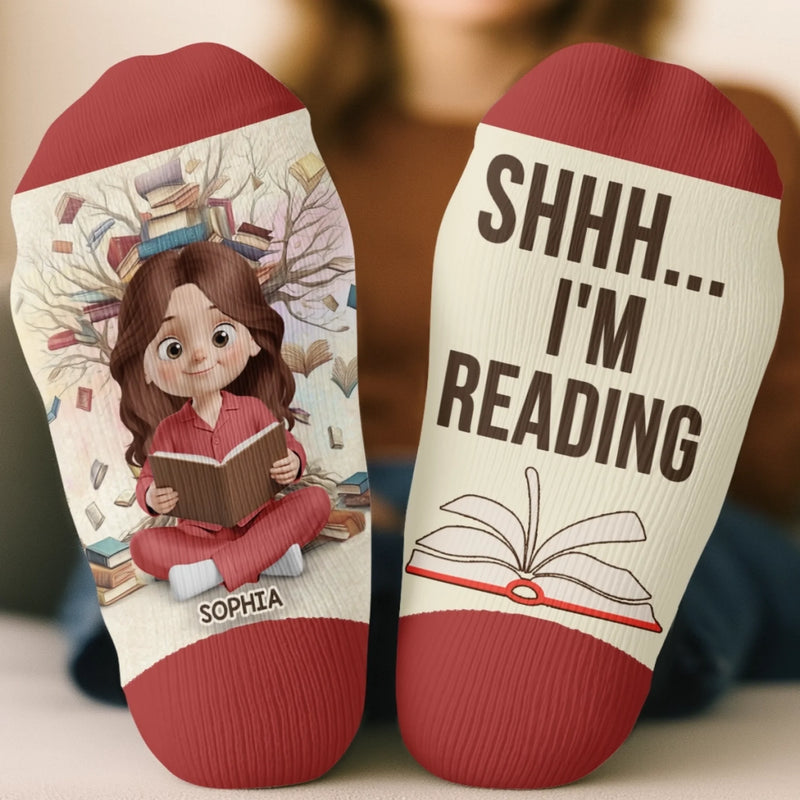Custom Kid Crew Socks - Personalized Bookish Gifts For Book Lovers, Bookworms, Readers - Bookmark My Little World