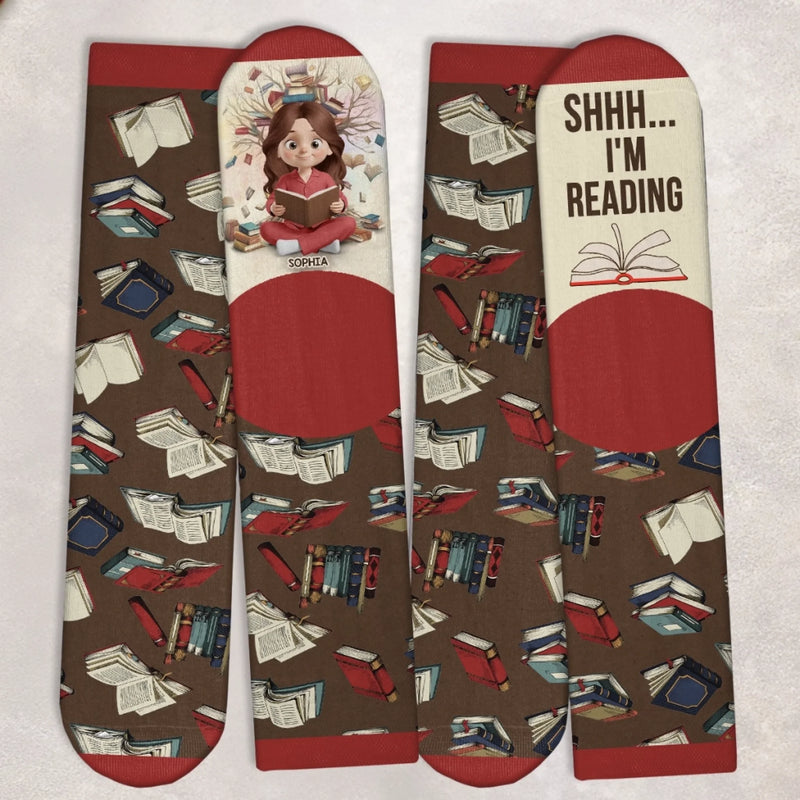 Custom Kid Crew Socks - Personalized Bookish Gifts For Book Lovers, Bookworms, Readers - Bookmark My Little World