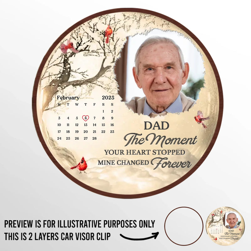 Custom Photo Car Visor Clip - Personalized Memorial Sympathy Gifts For Loss Of Mom, Dad - Watching Over Me Always