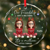 Custom Circle Glass Ornament - Personalized Best Friend Christmas Birthday Gifts For Women, Besties, Sisters, BFF - Besties Making Magic This Noel