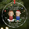 Custom Circle Glass Ornament - Personalized Best Friend Christmas Birthday Gifts For Women, Besties, Sisters, BFF - Besties Making Magic This Noel
