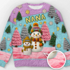 Custom Snowman Unisex Ugly Sweatshirt - Personalized Christmas Birthday Gifts For Mom, Grandma - Grandma And Kids Growing Joy