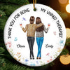 Custom Ceramic Ornament - Personalized Best Friend Christmas Birthday Gifts For Women, Besties, Sisters, BFF - Festive Days With My Besties